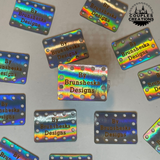 Holographic Leather Hat Tags