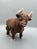 Bull 3D printed multi colored decor