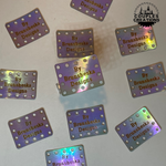 Holographic Leather Hat Tags