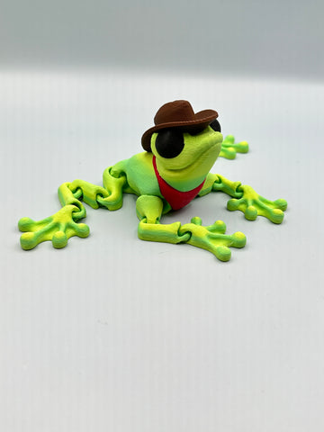 Cowboy frog 3D printed decor figurine