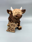 Highland Cow Ornaments 3D printed, multiple colors Hangable