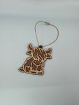 Highland Cow Ornaments 3D printed, multiple colors Hangable