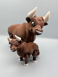 Bull 3D printed multi colored decor