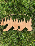 Bear-Cherry wood forest animal sign
