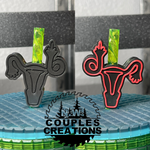 Middle Finger Uterus straw topper