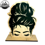 Wood Messy bun Display