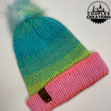 Retro Stripes Brimmed Beanie