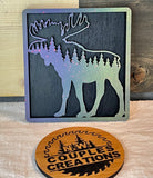2-layered Cherry wood forest animal pictures