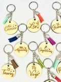 Zodiac sign keychain