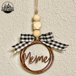 Personalized wood car mirror hanger