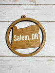 Cherry wood state keychains