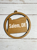 Cherry wood state keychains